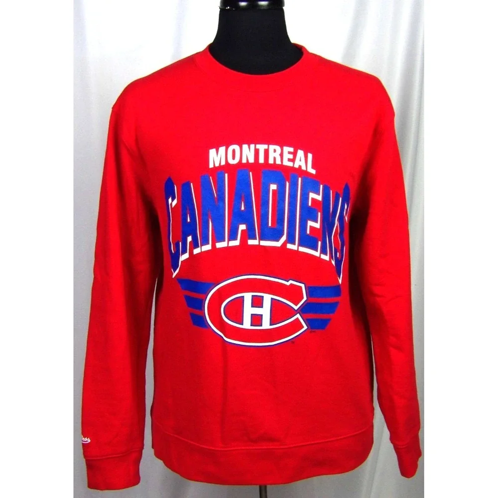 Mitchell &‎ Ness Montreal Canadiens Red Crew Neck Pull Over Sweatshirt Men's LRG